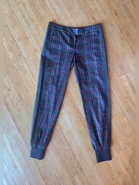 L.A.M.B. by Gwen Stefani Plaid Dressy Jogger Pants in Purple and Gray